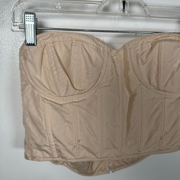 Bill Levkoff Bustier Lingerie Beige Womens Sz 10 Polyester Strapless Zip Corset - Picture 9 of 16